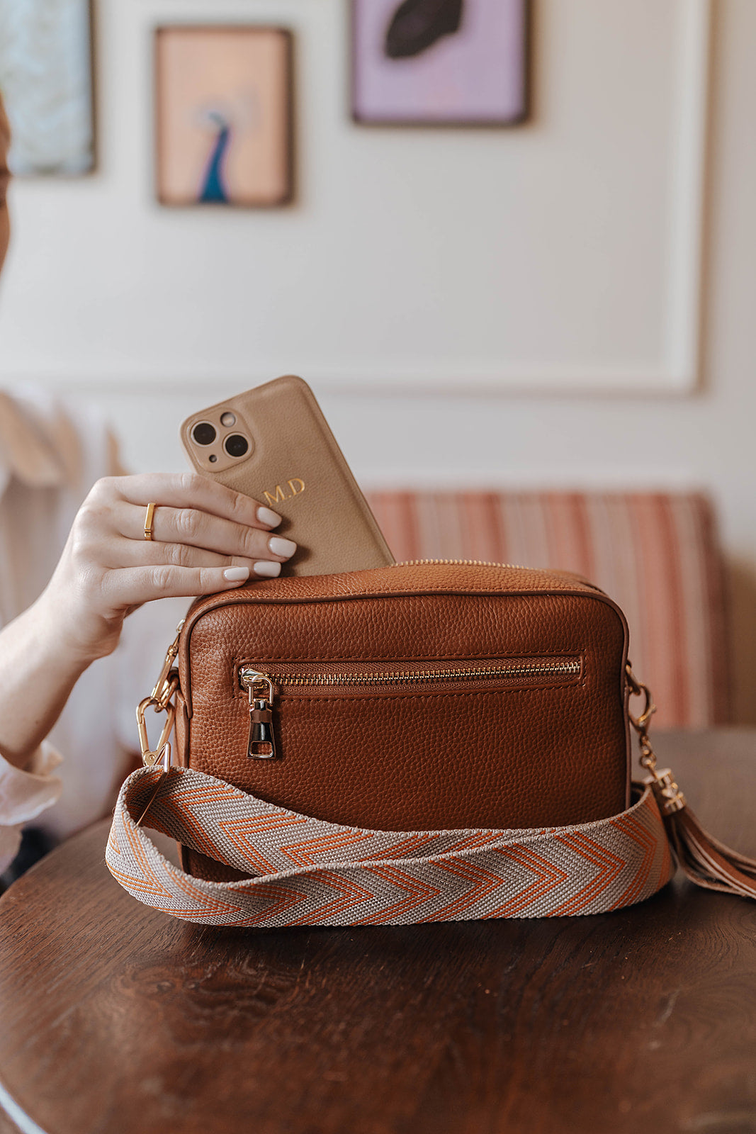 Stratford Leather Crossbody Bag - Warm Chestnut - Swoon London