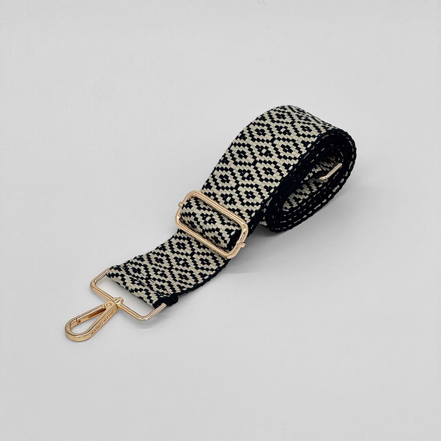 Black & Stone Woven Mosaic Bag Strap - Swoon London