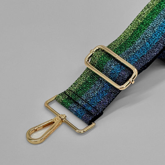 Blue Rainbow Metallic Bag Strap - Swoon London