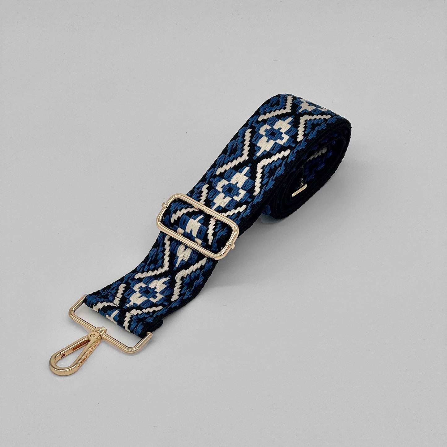 Blue Woven Aztec Bag Strap - Swoon London