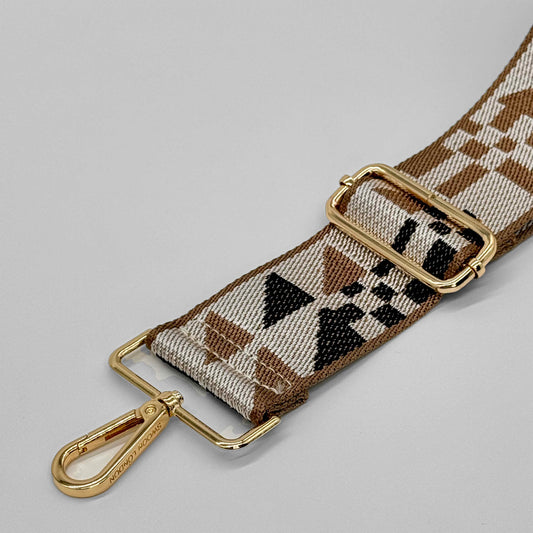 Brown Abstract Bag Strap - Close Up