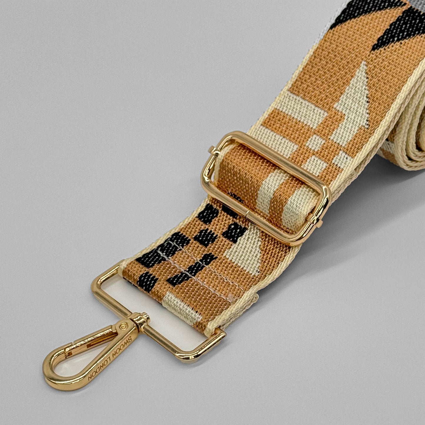 Gold Abstract Bag Strap - Close Up