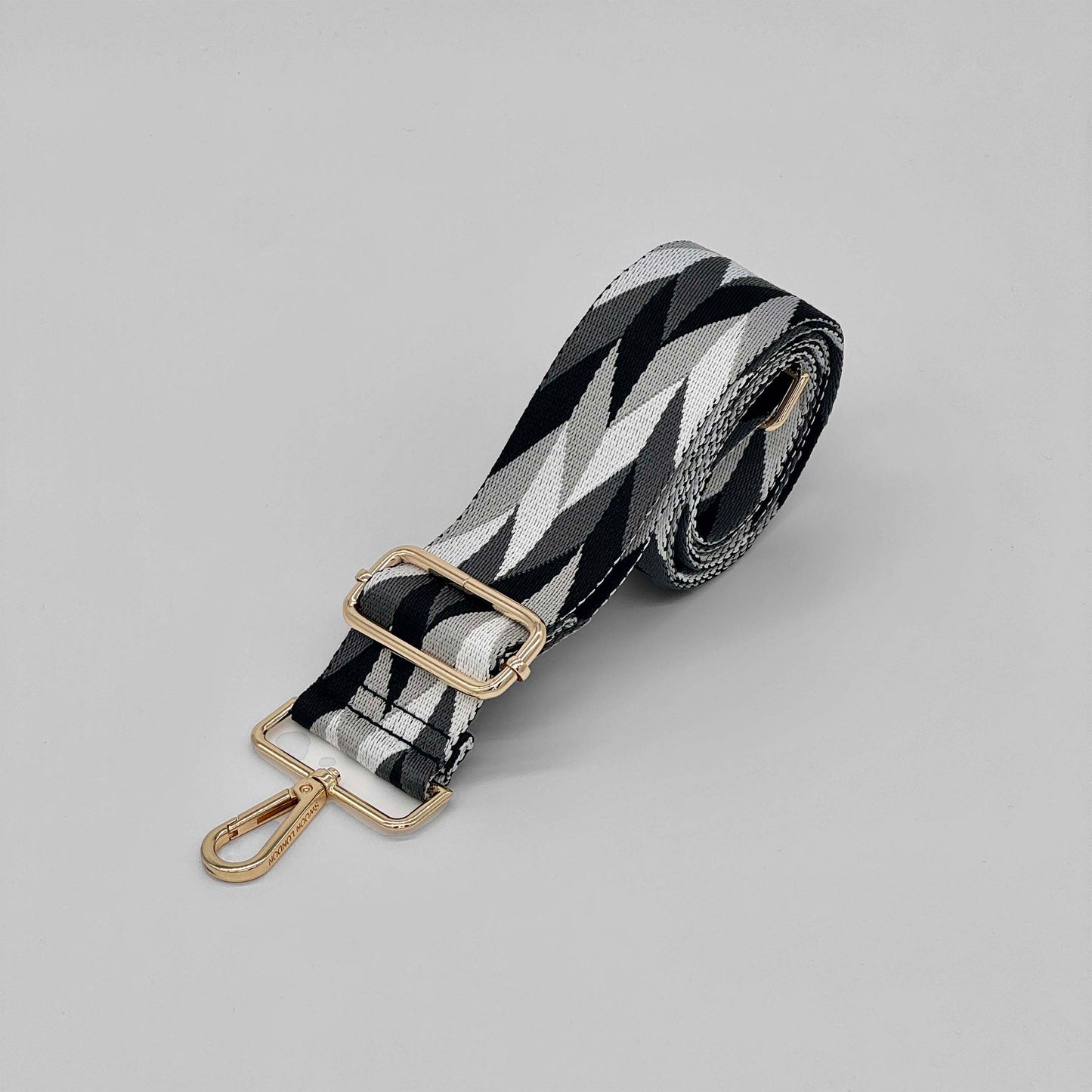 Grey & Black Abstract Bag Strap - Swoon London