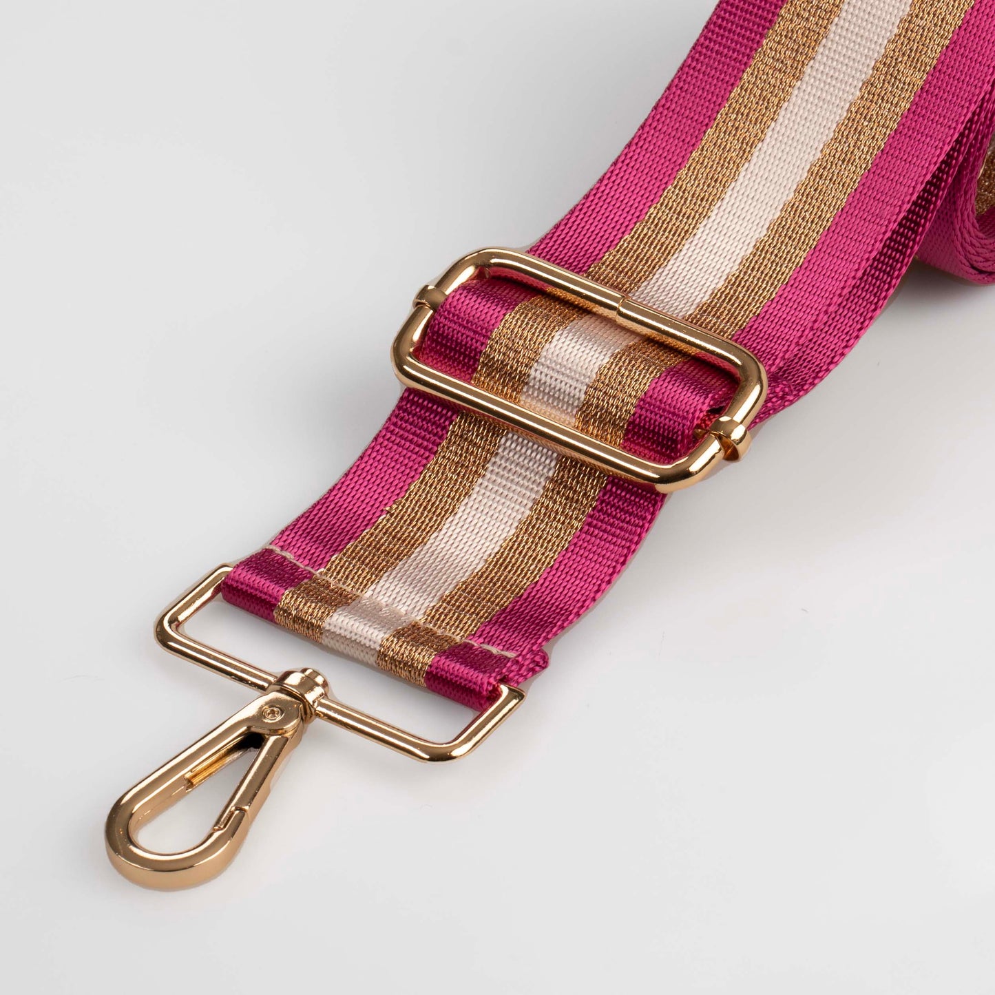 Pink & Gold Metallic Stripe Crossbody Bag Strap - Swoon London