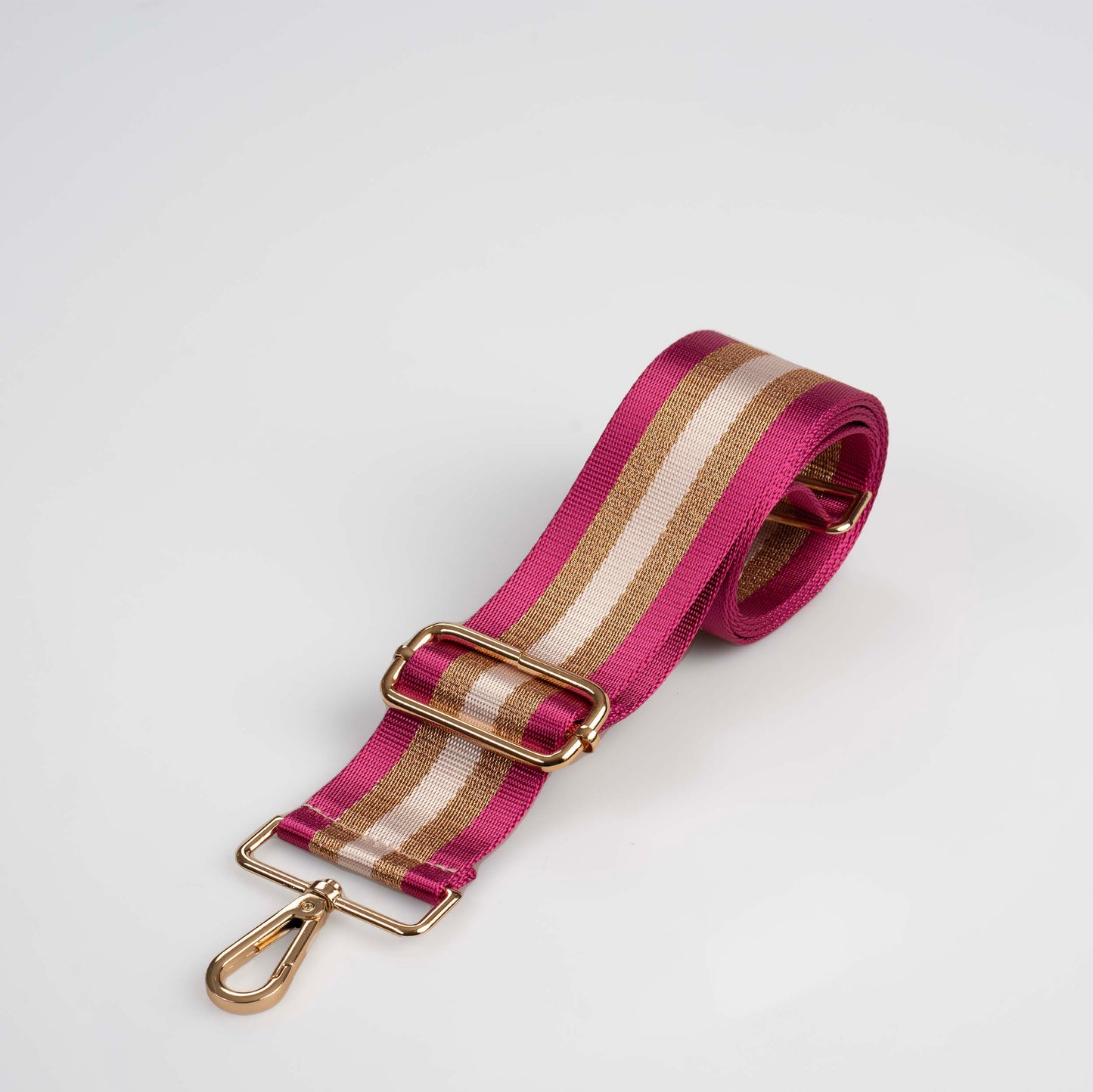 Pink & Gold Metallic Stripe Crossbody Bag Strap - Swoon London