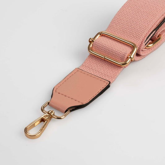 Pink Plain Leather Tipped Crossbody Bag Strap - Swoon London