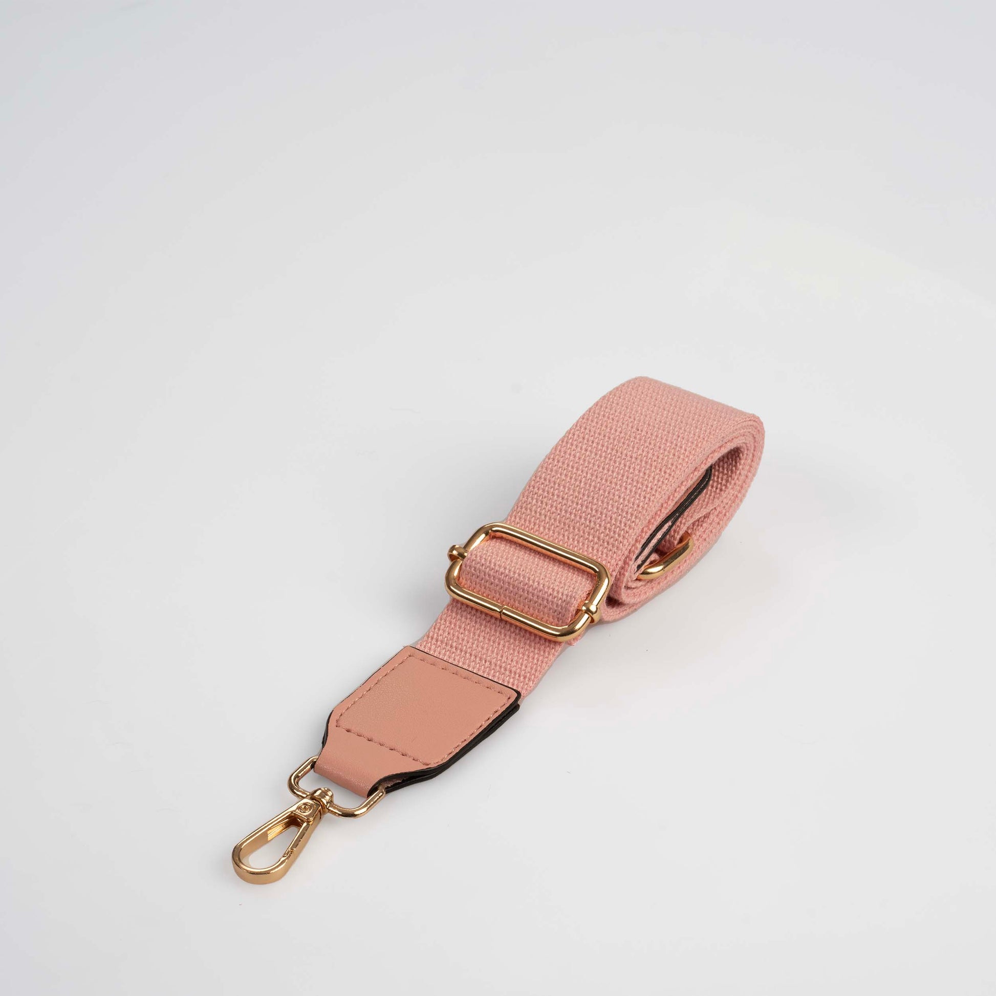 Pink Plain Leather Tipped Crossbody Bag Strap - Swoon London