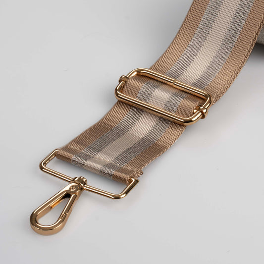 Stone & Silver Metallic Stripe Crossbody Bag Strap - Swoon London