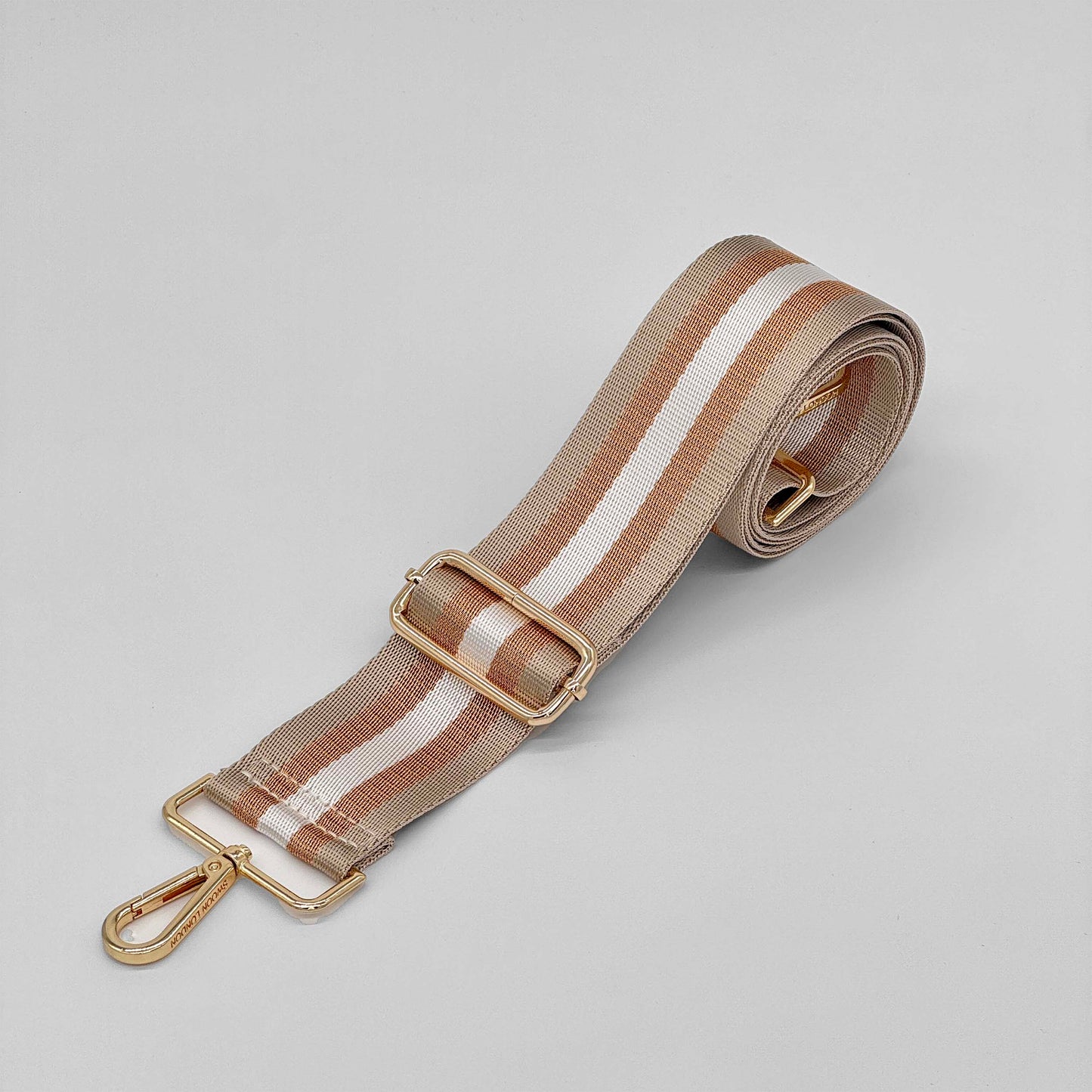 Stone & Gold Metallic Stripe Bag Strap - Swoon London
