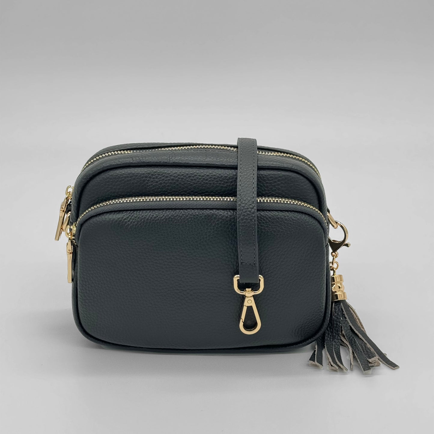 Downton Leather Crossbody Bag - Smoke Grey
