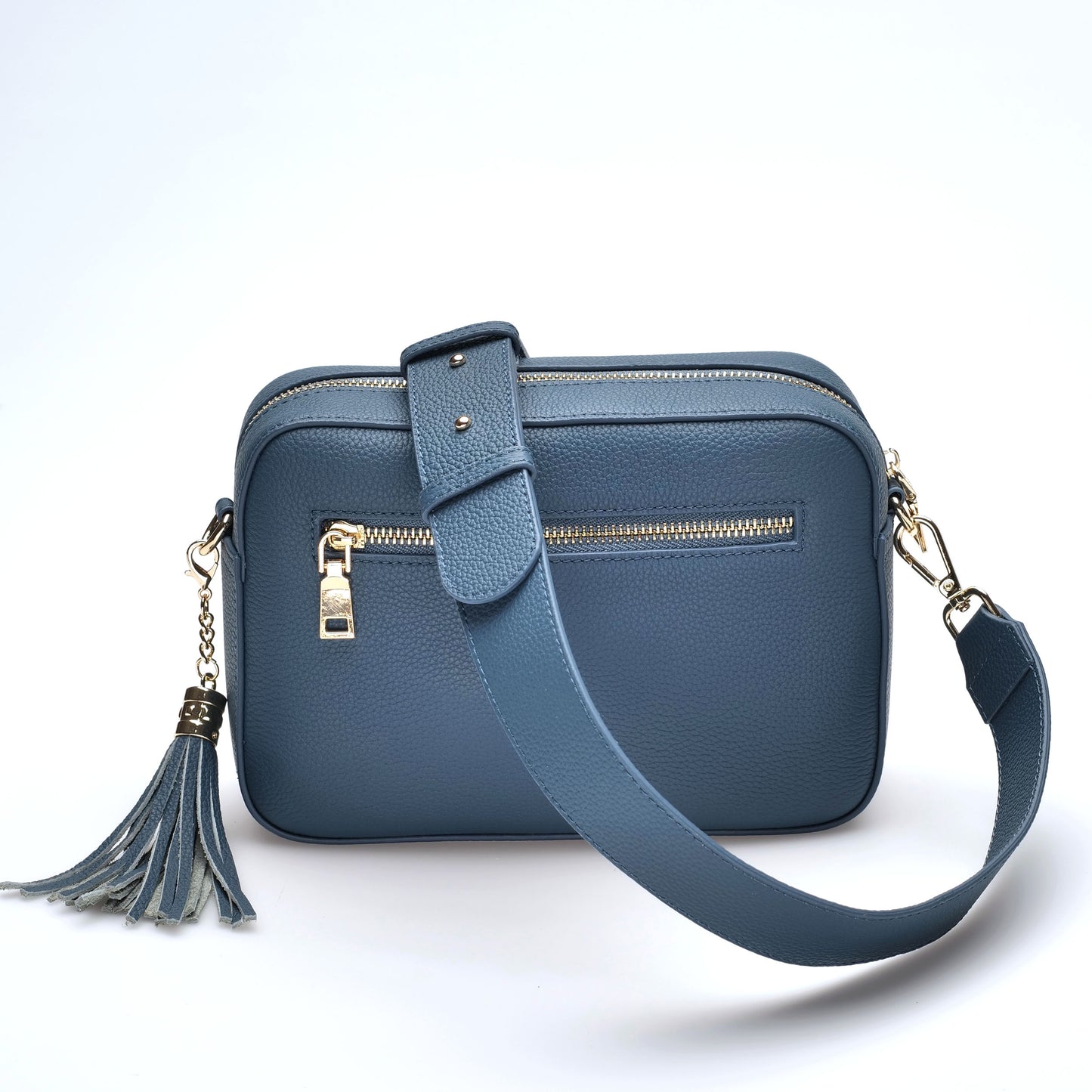 Denim Leather Crossbody Bag - The Stratford by Swoon London