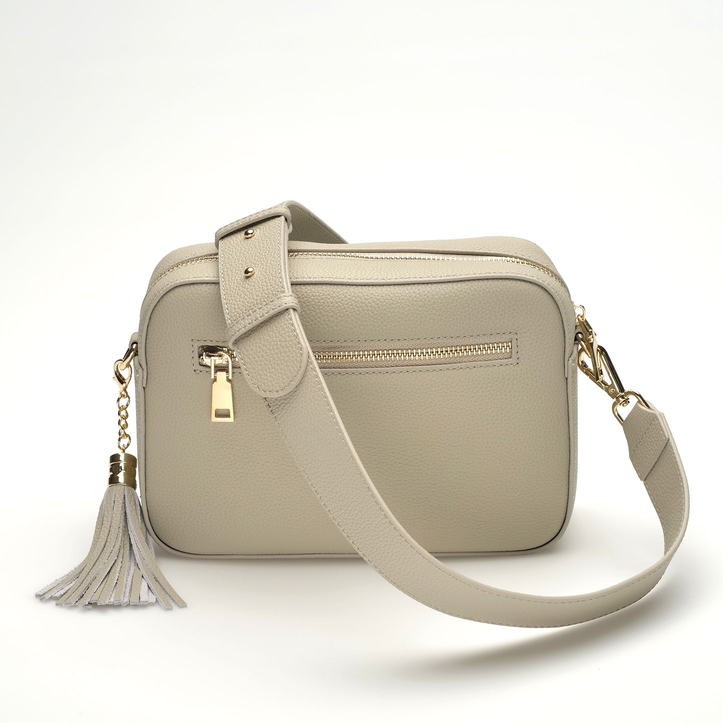 Calma Stone Leather Crossbody Bag with Matching Strap - Swoon London