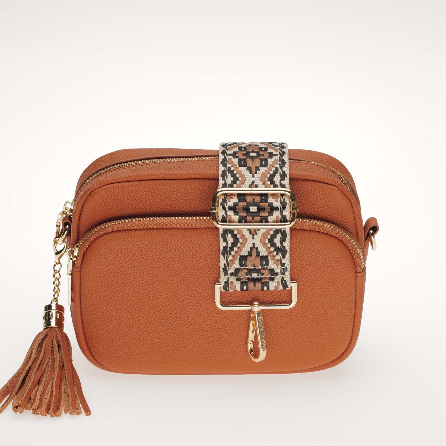 Brown & Black Woven Aztec Bag Strap