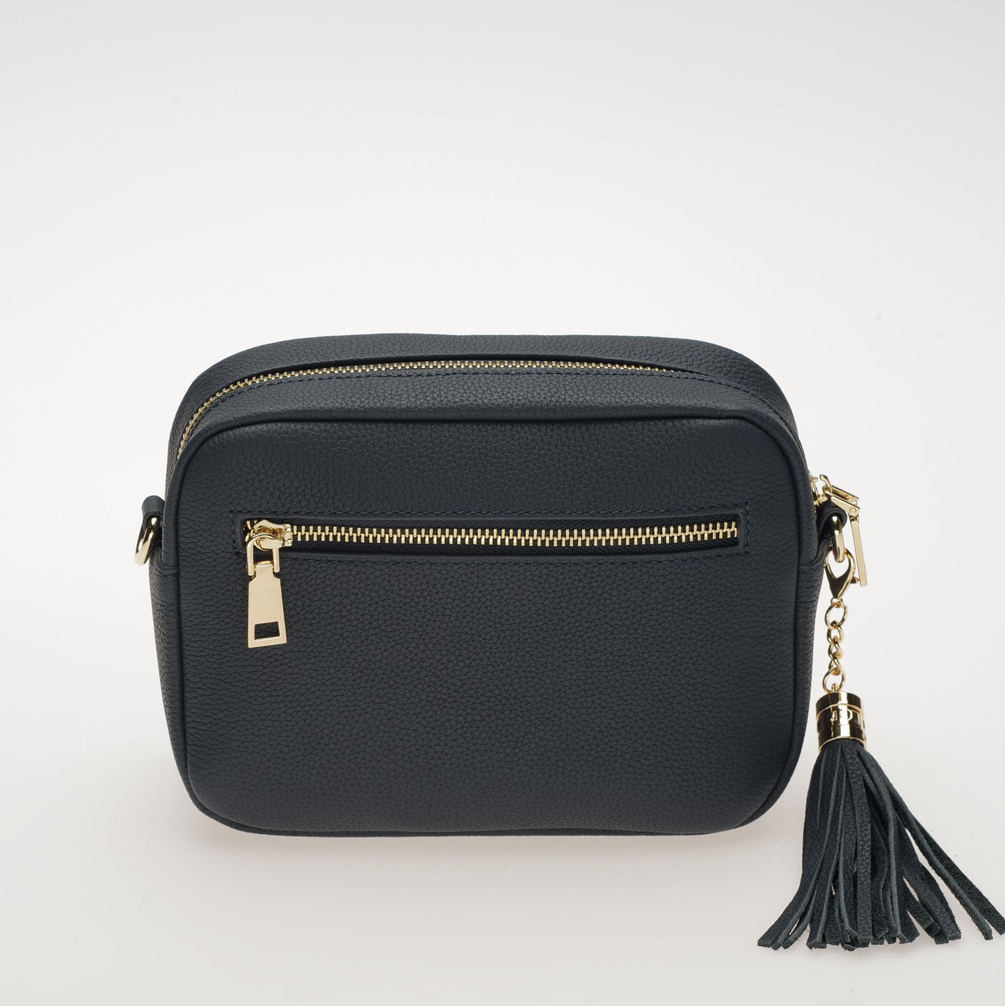 Rear View of our navy leather handbags