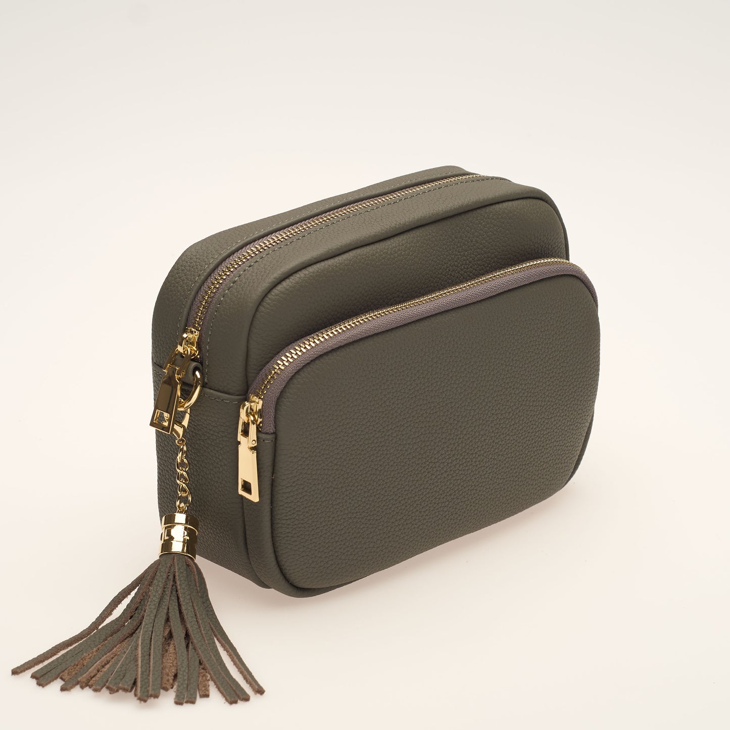 Downton Leather Crossbody Bag in Shark Grey by Swoon London