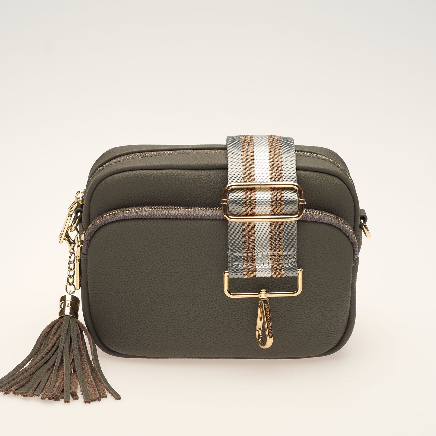 Grey & Gold Metallic Stripe Strap