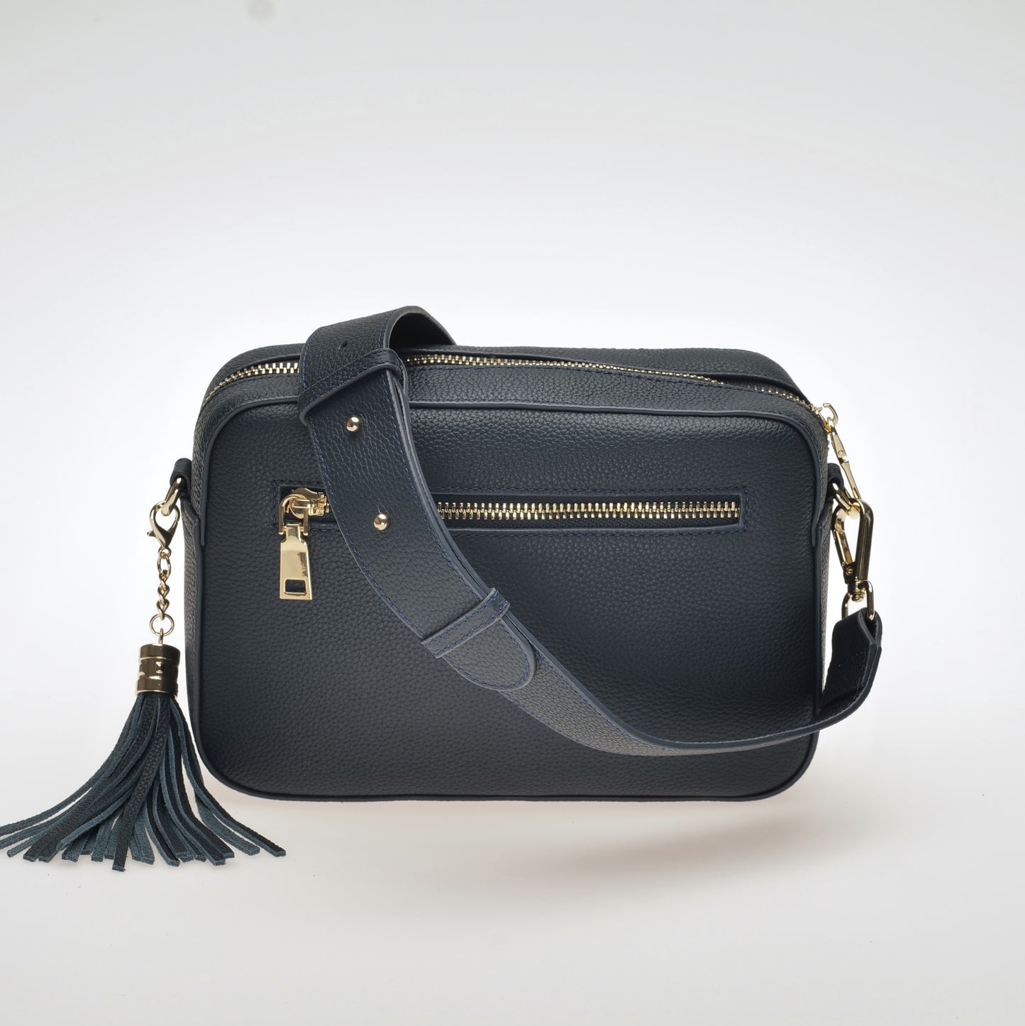 Navy Leather Crossbody Bag