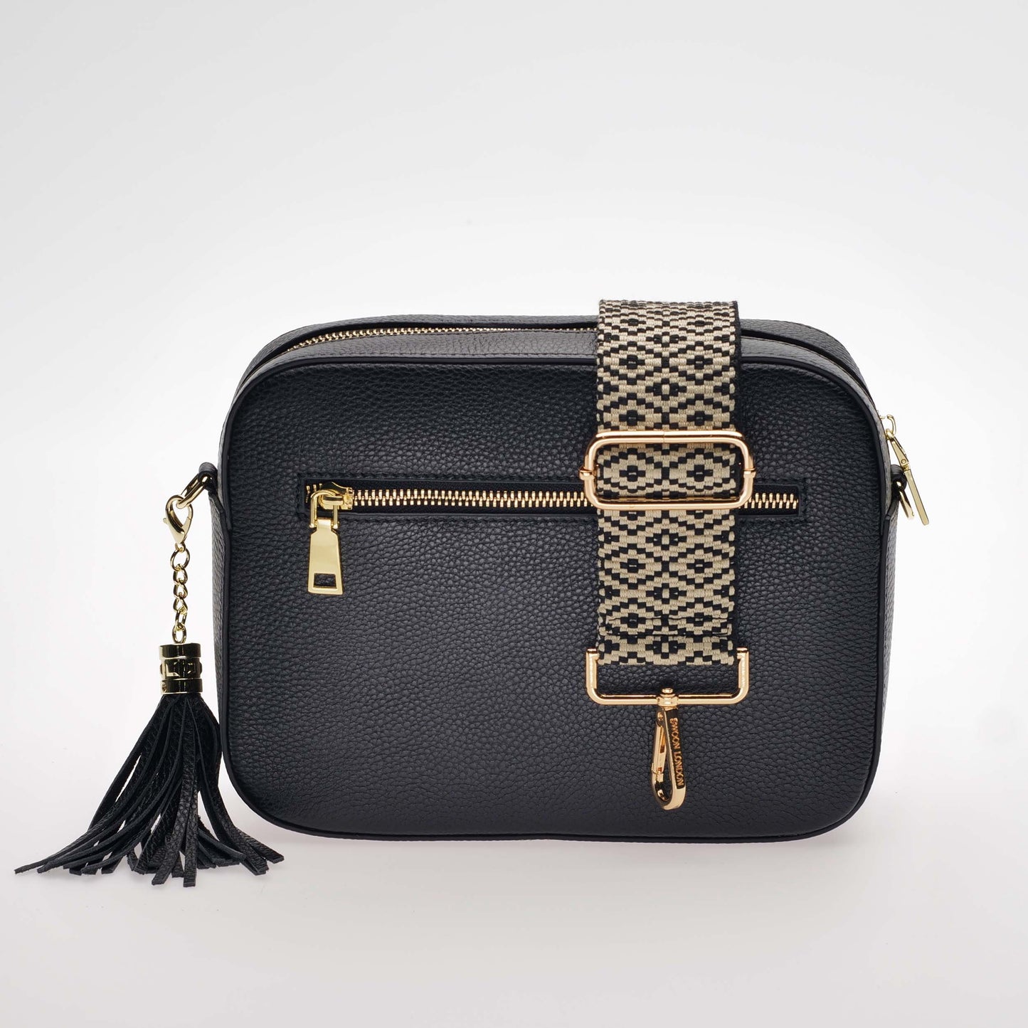 Stratford Leather Crossbody Bag in Midnight Black