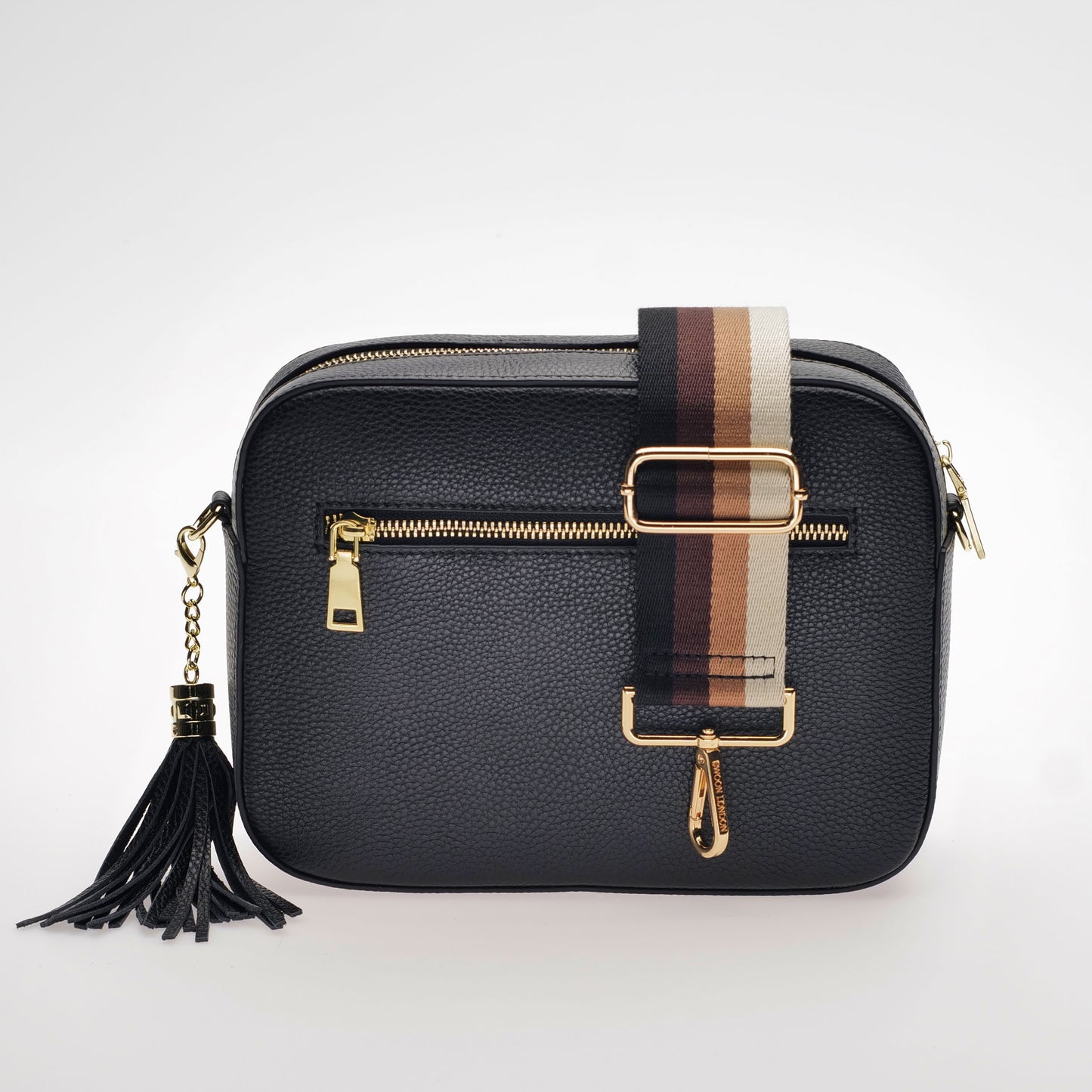 Stratford Leather Crossbody Bag in Midnight Black