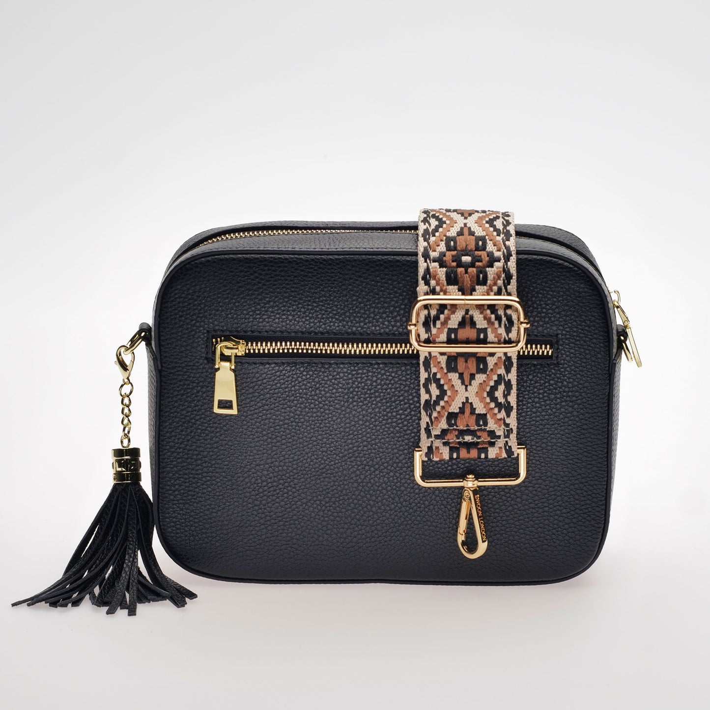 Stratford Leather Crossbody Bag in Midnight Black