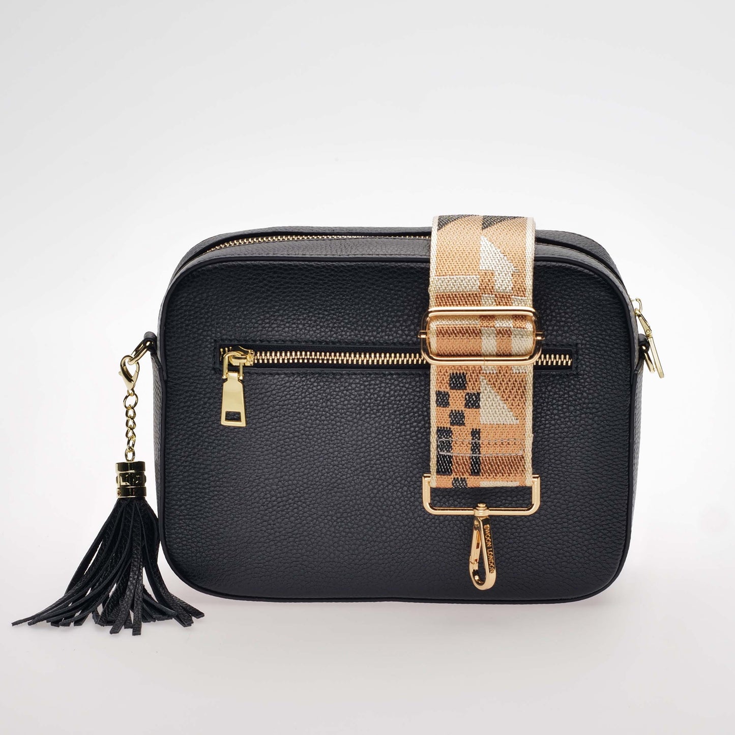 Stratford Leather Crossbody Bag in Midnight Black