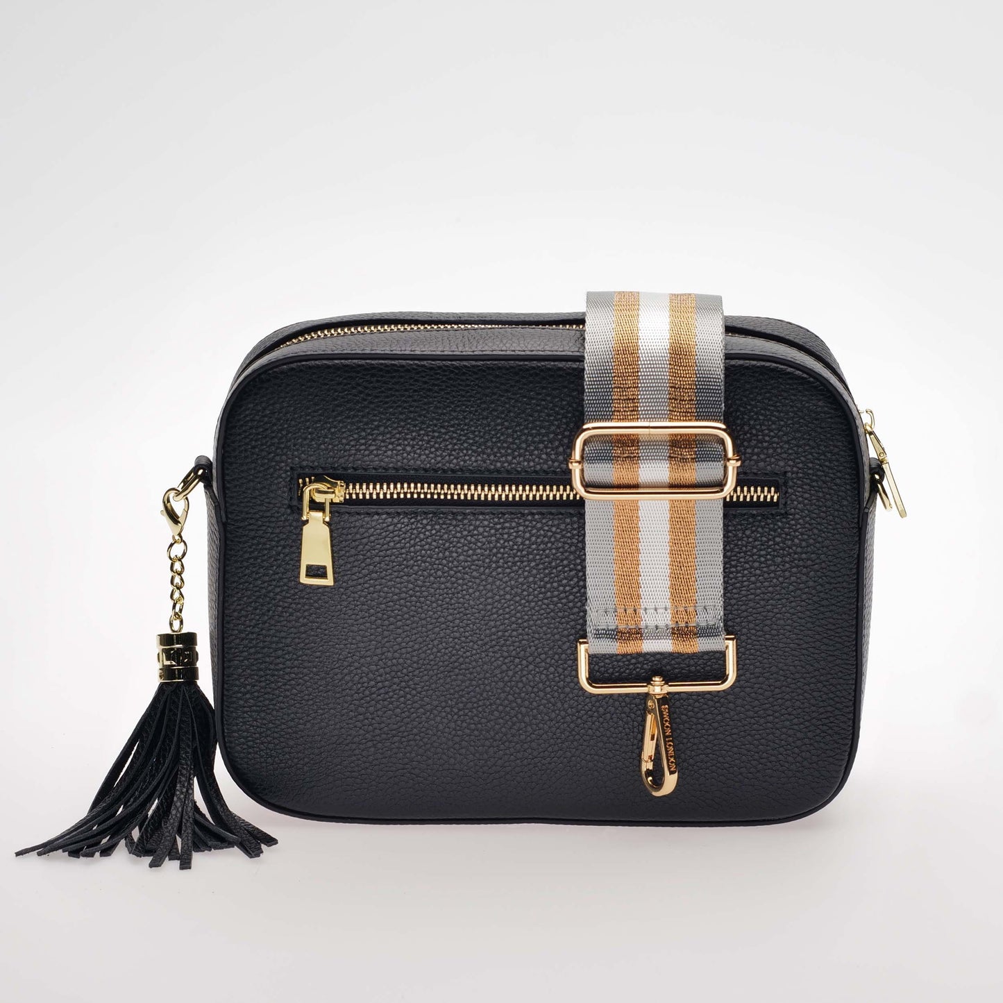 Stratford Leather Crossbody Bag in Midnight Black