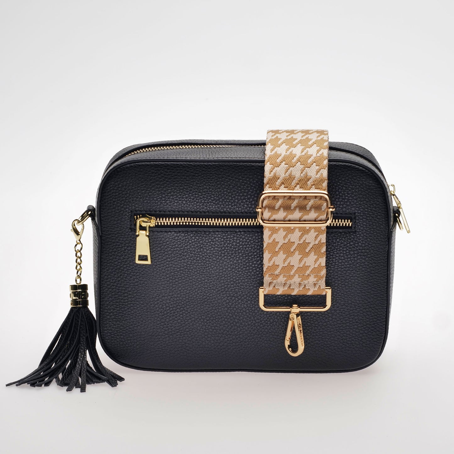 Stratford Leather Crossbody Bag in Midnight Black