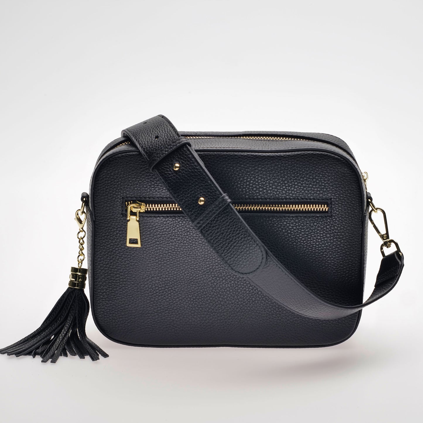 Stratford Crossbody Bag - Midnight Black - With Matching Leather Strap