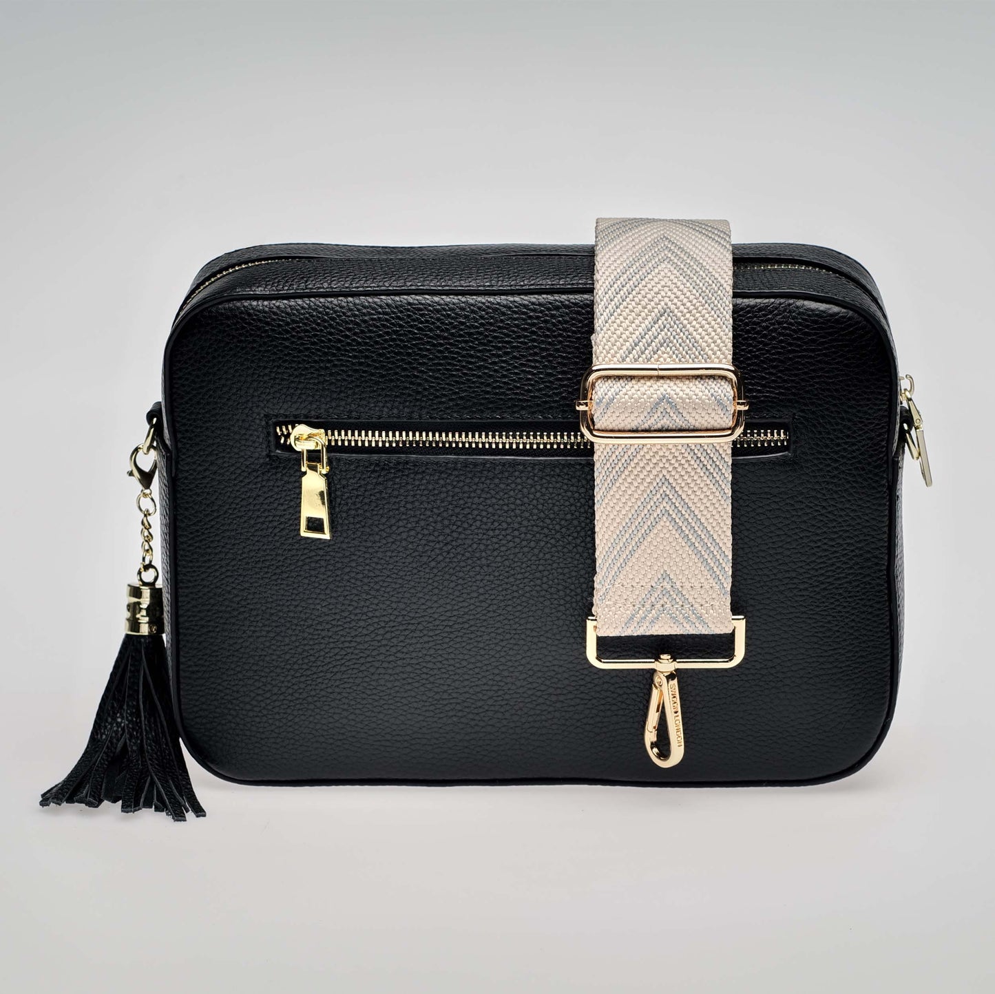 Stratford XL Leather Crossbody Bag in Midnight Black