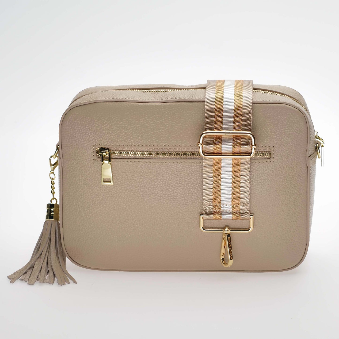 Stone Gold Metallic Stripe Strap by Swoon London