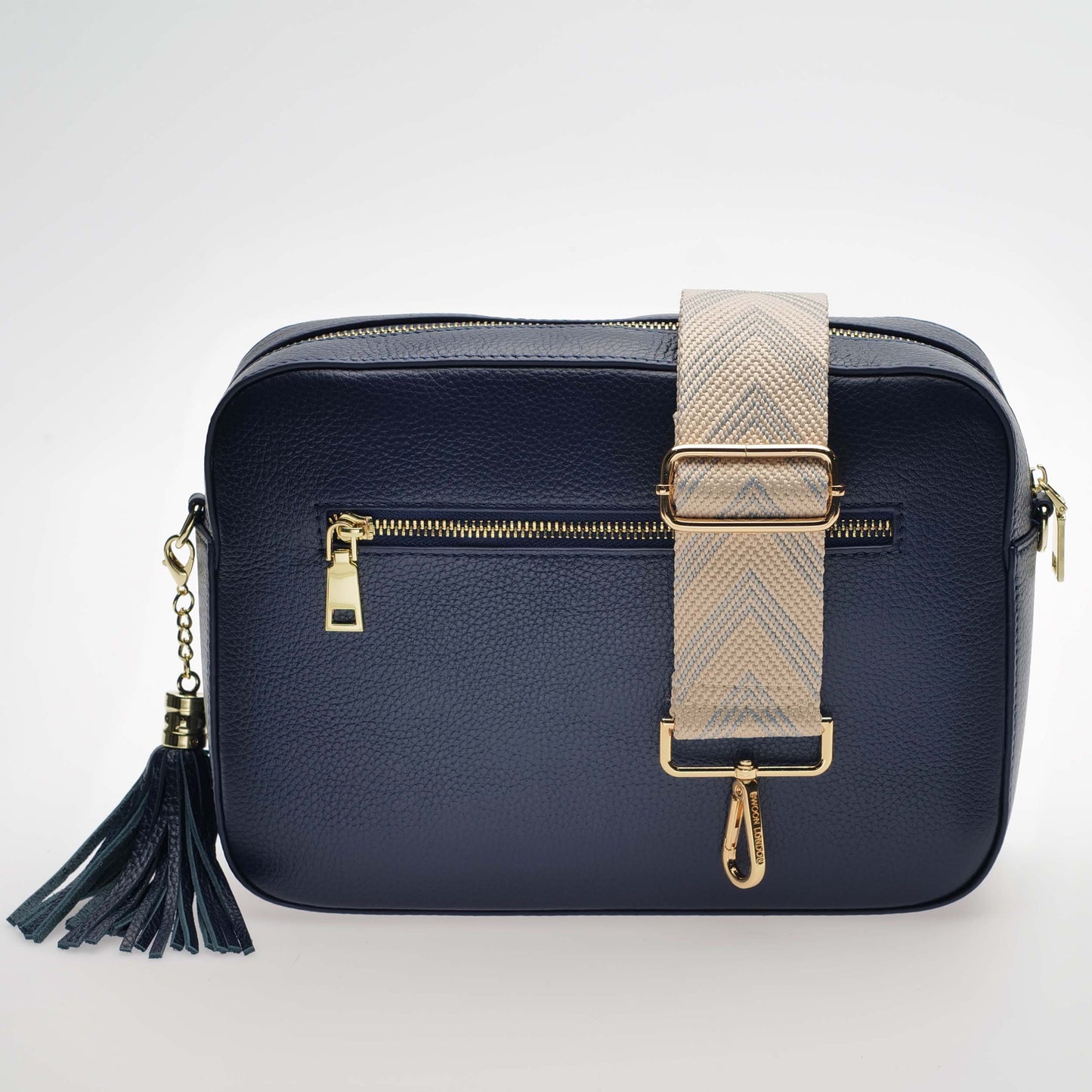 Stratford XL Leather Crossbody Bag in Dark Navy