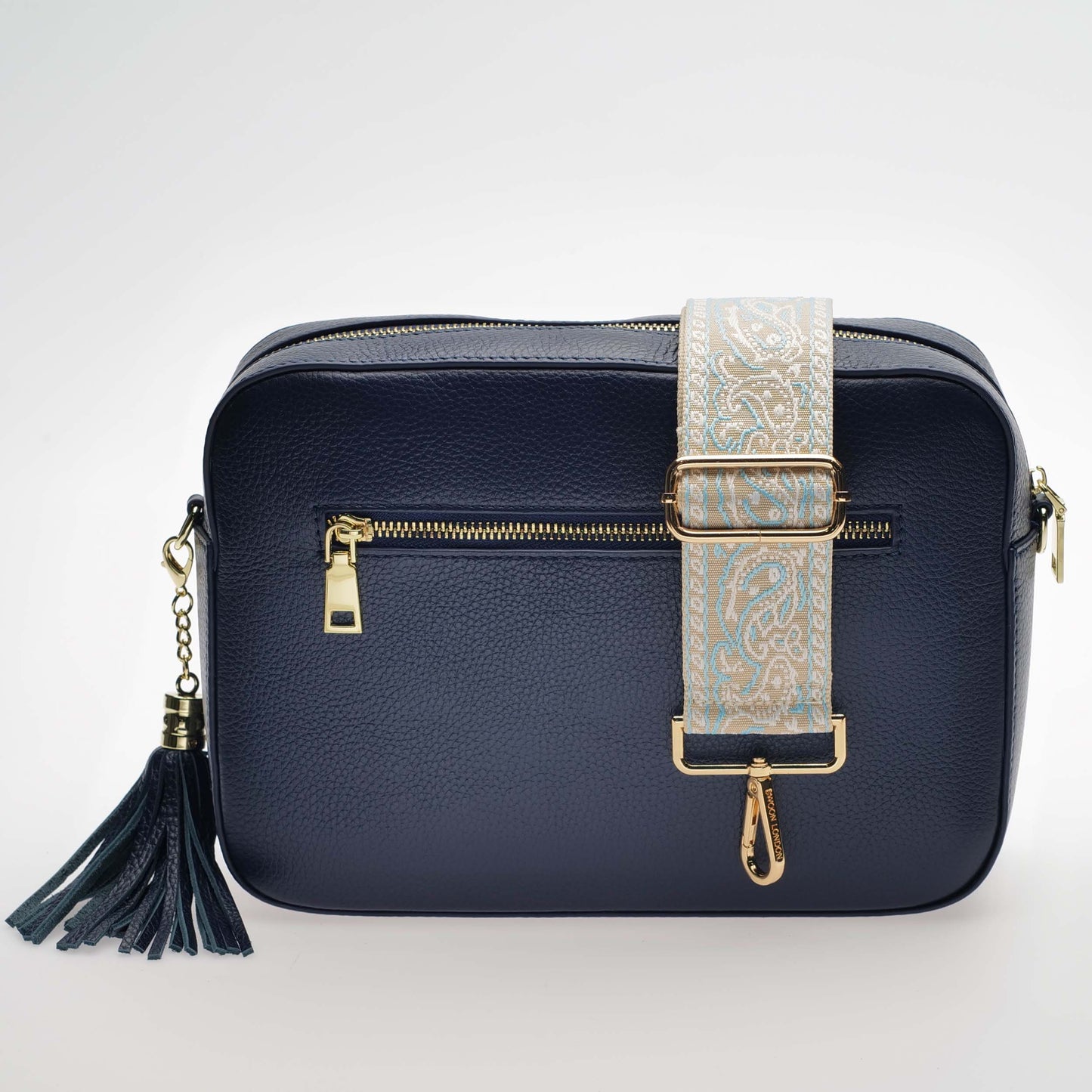 Stratford XL Leather Crossbody Bag in Dark Navy