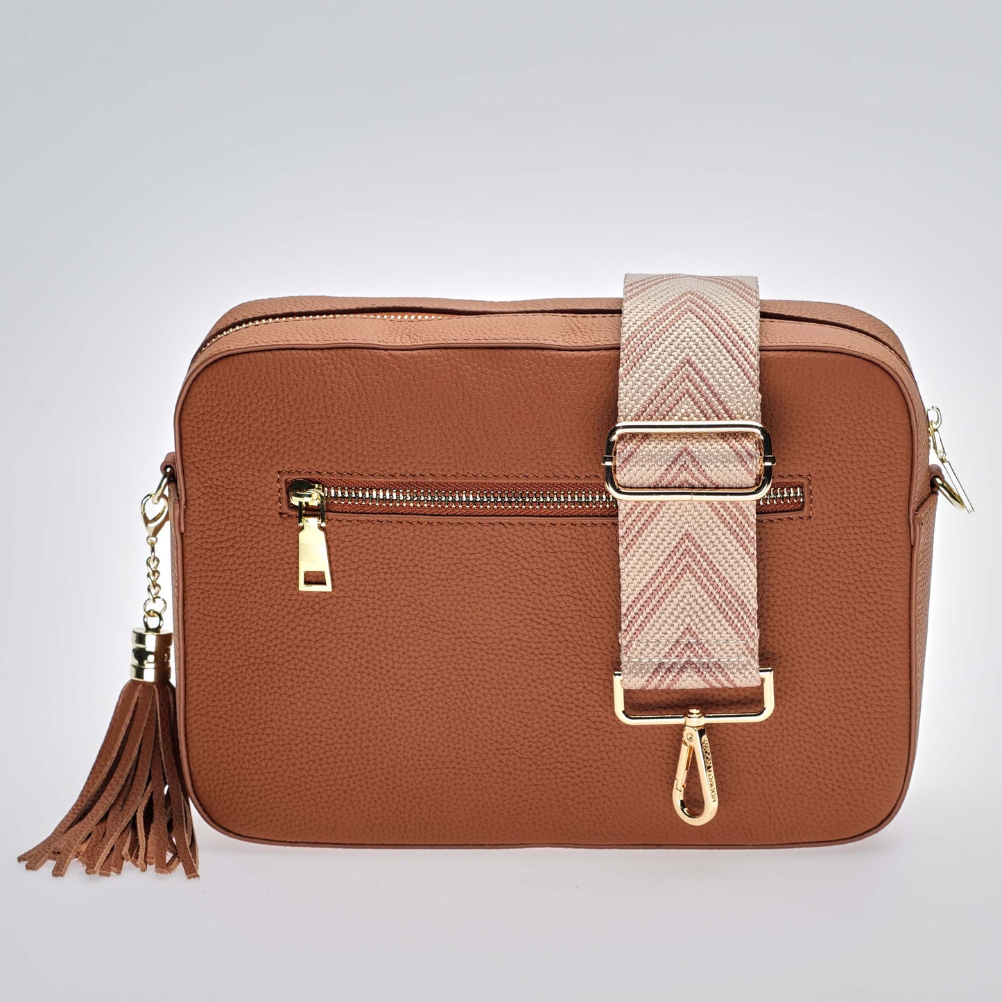 Stratford XL Leather Crossbody Bag in Tuscan Tan