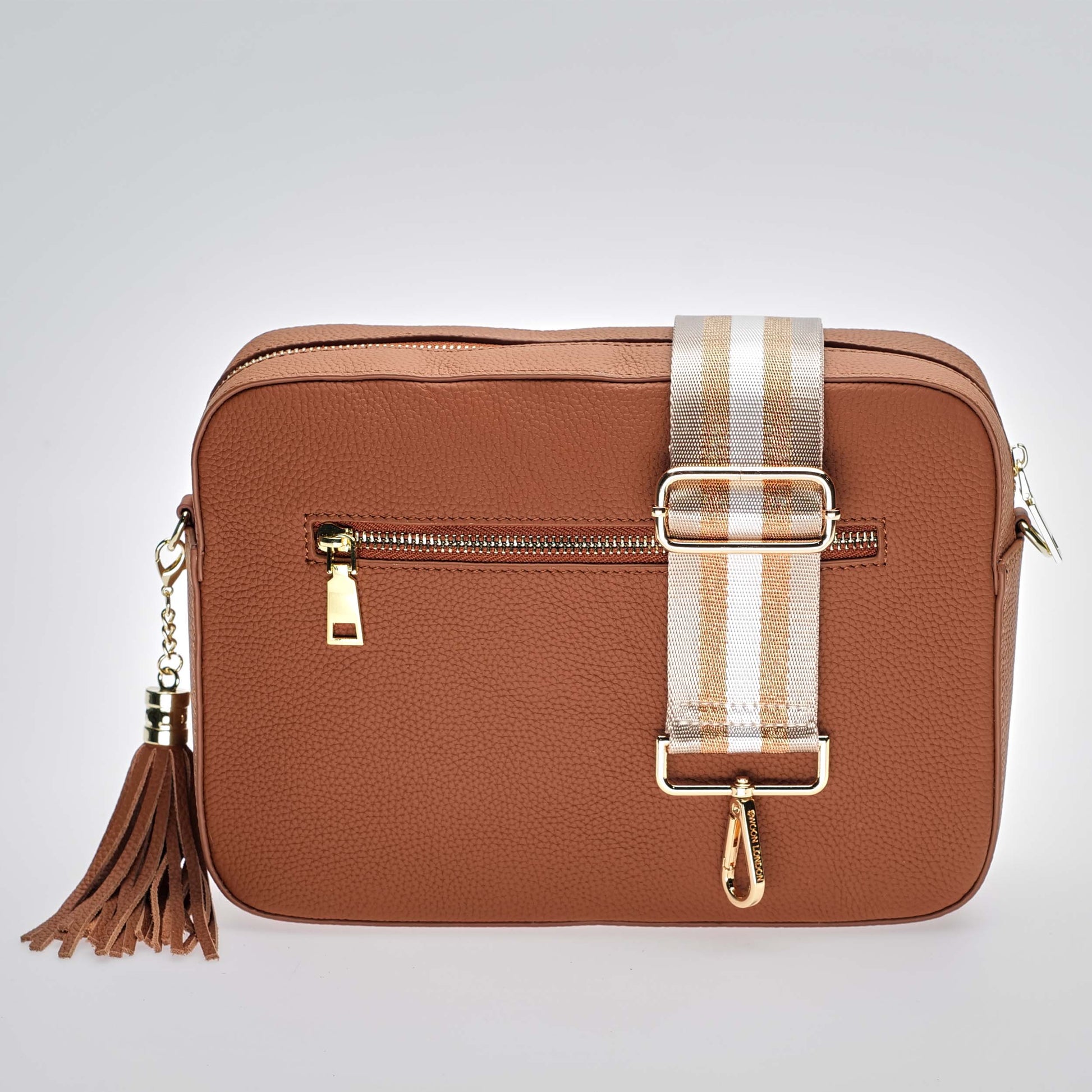 Stratford XL Leather Crossbody Bag in Tuscan Tan