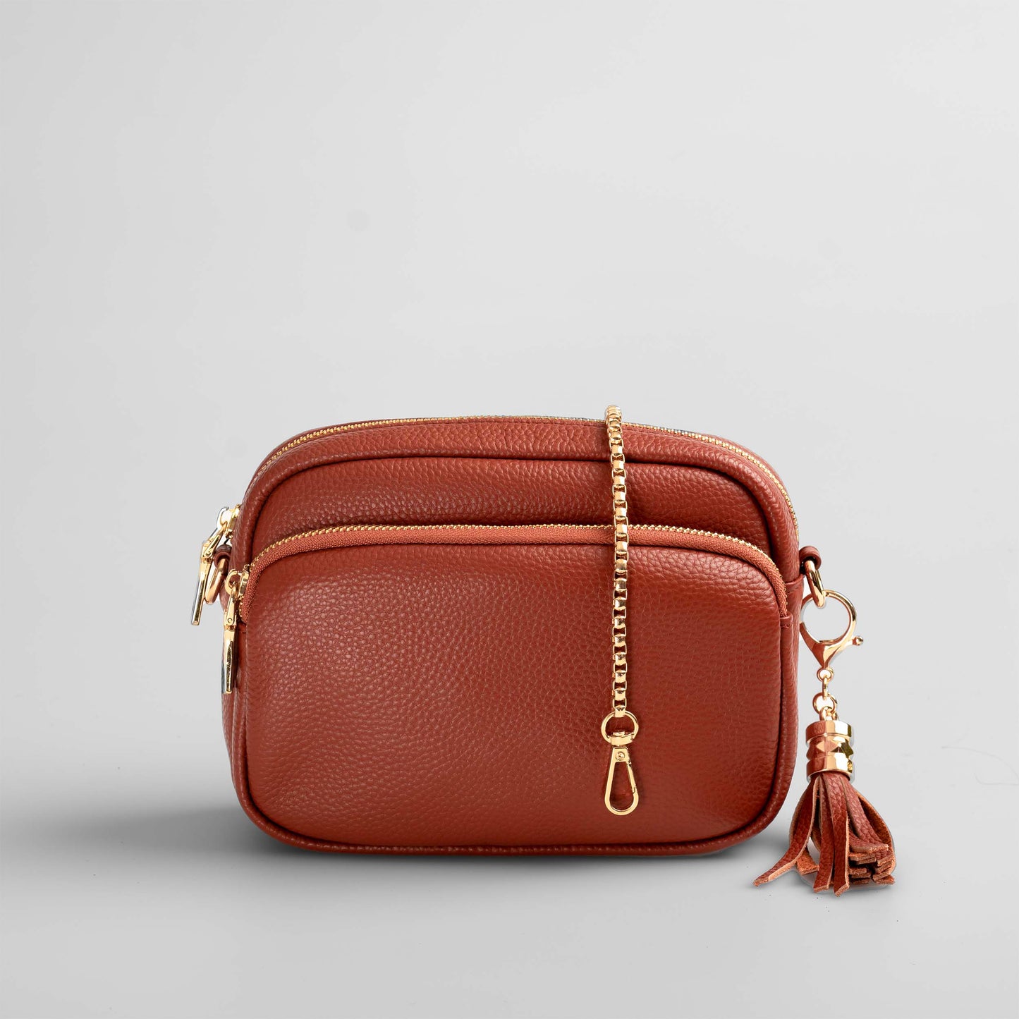 Downton Crossbody Bag in Warm Chestnut - Swoon London