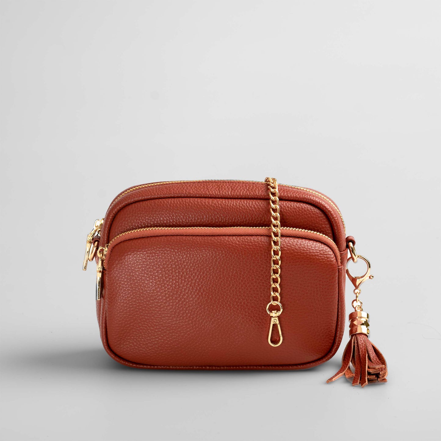 Downton Crossbody Bag in Warm Chestnut - Swoon London