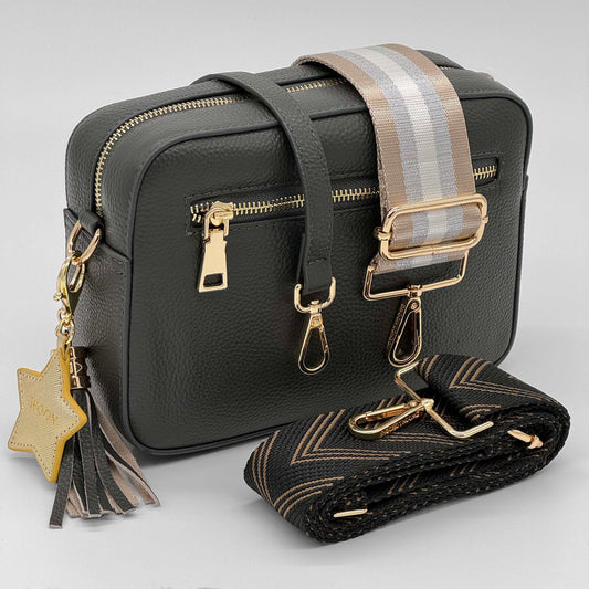 The Blake Leather Crossbody Bag Set by Swoon London