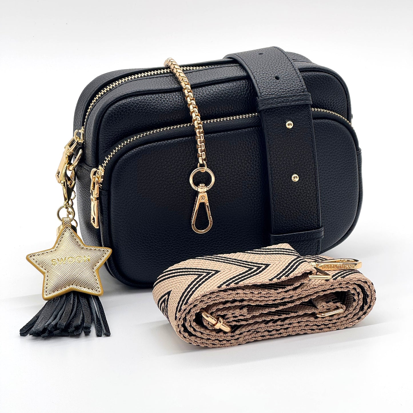 Black Crossbody Bag Set - Swoon London
