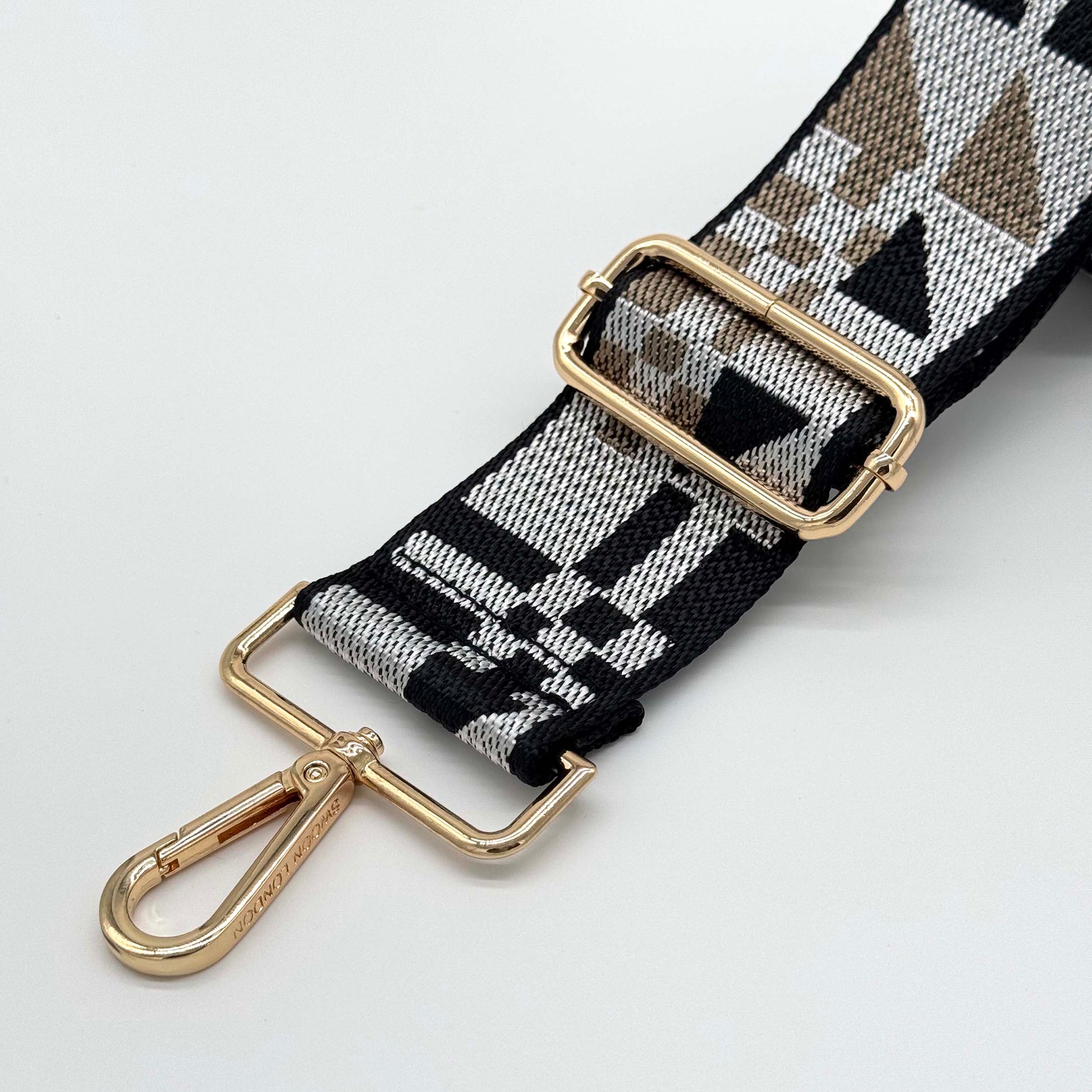 Black Abstract Bag Strap by Swoon London