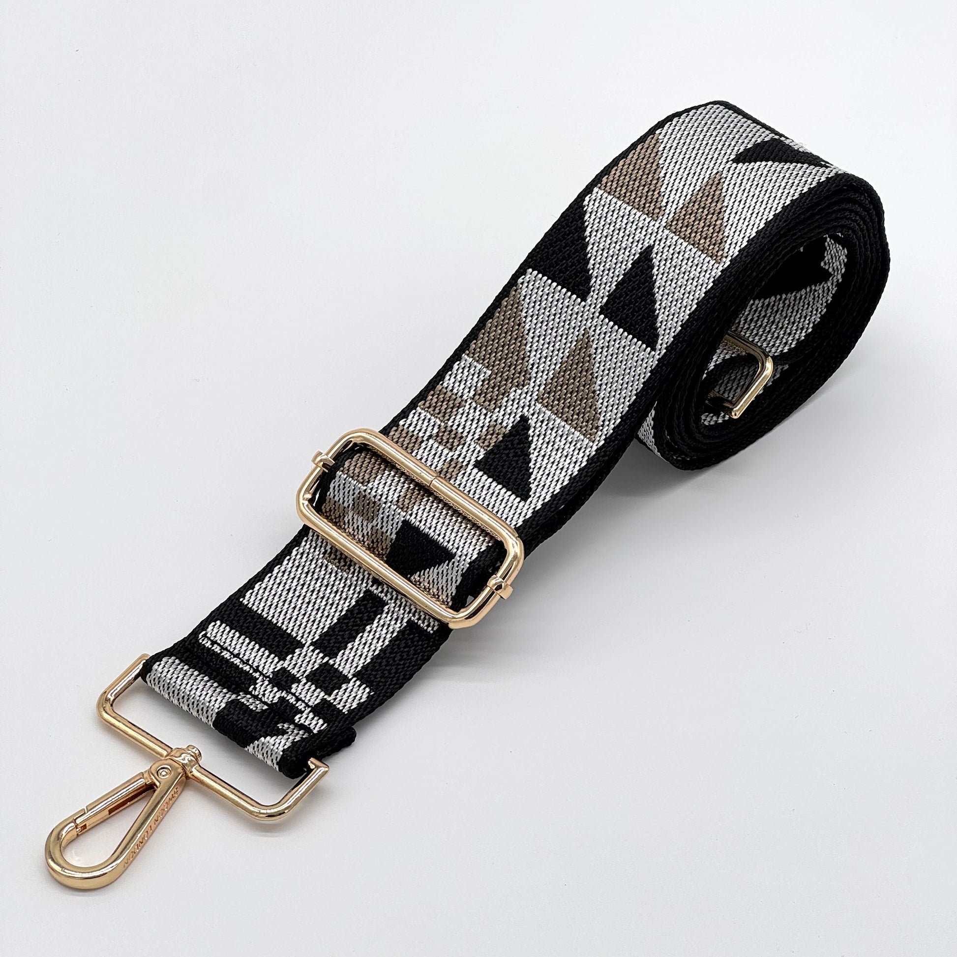 Black Abstract Bag Strap by Swoon London