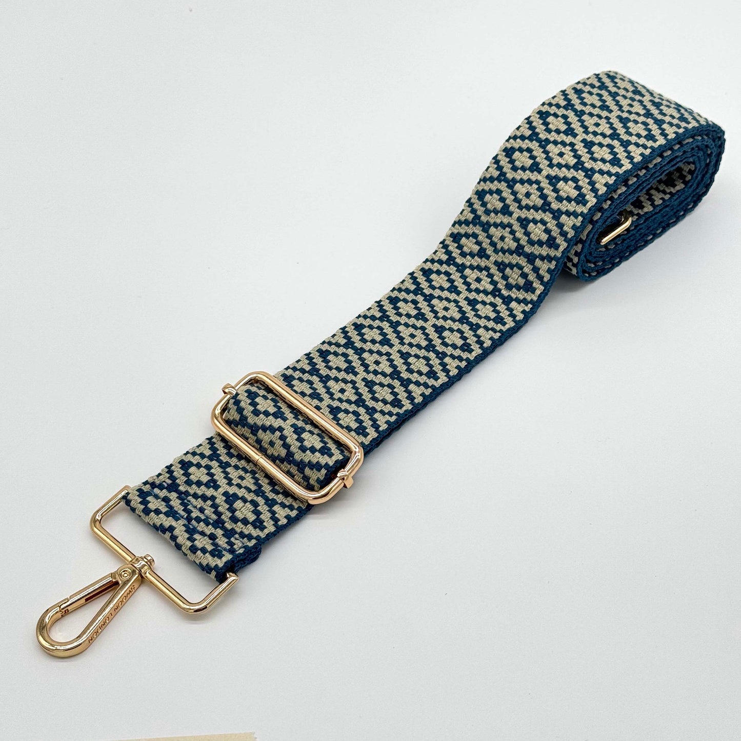 Blue & Stone Woven Mosaic Bag Strap by Swoon London