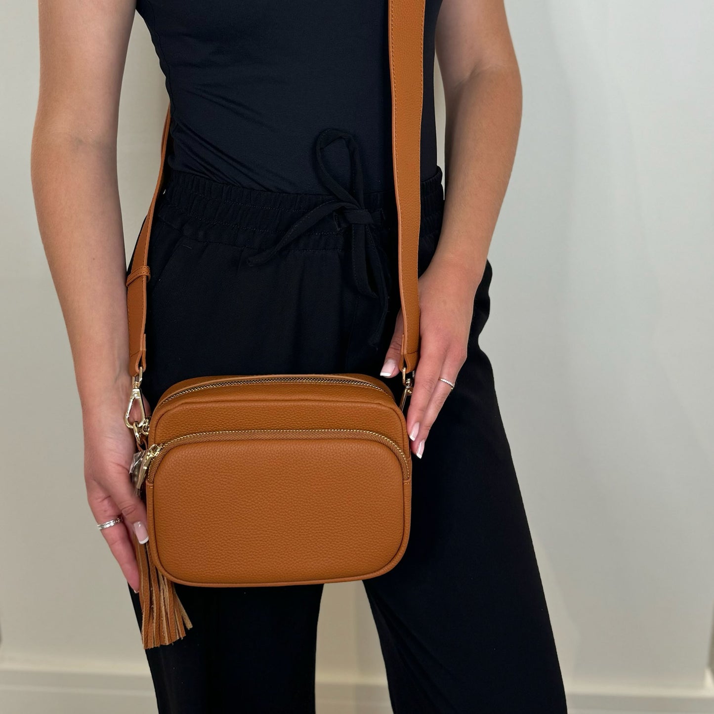 Tan Crossbody Bag Set by Swoon London