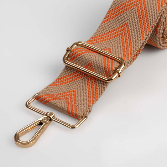 Orange Herringbone Crossbody Bag Strap - Swoon London