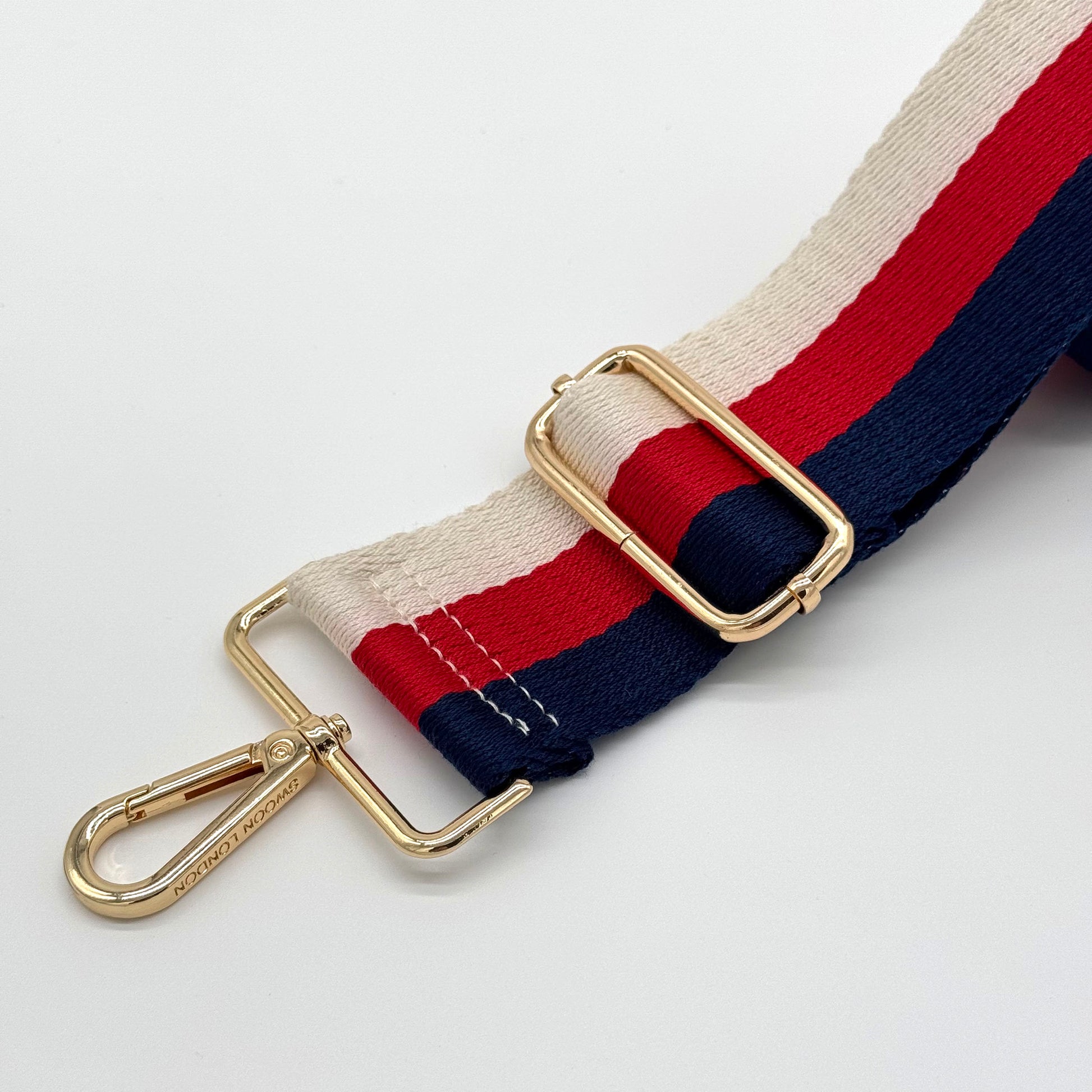 Red, White & Blue Stripe Bag Strap by Swoon London