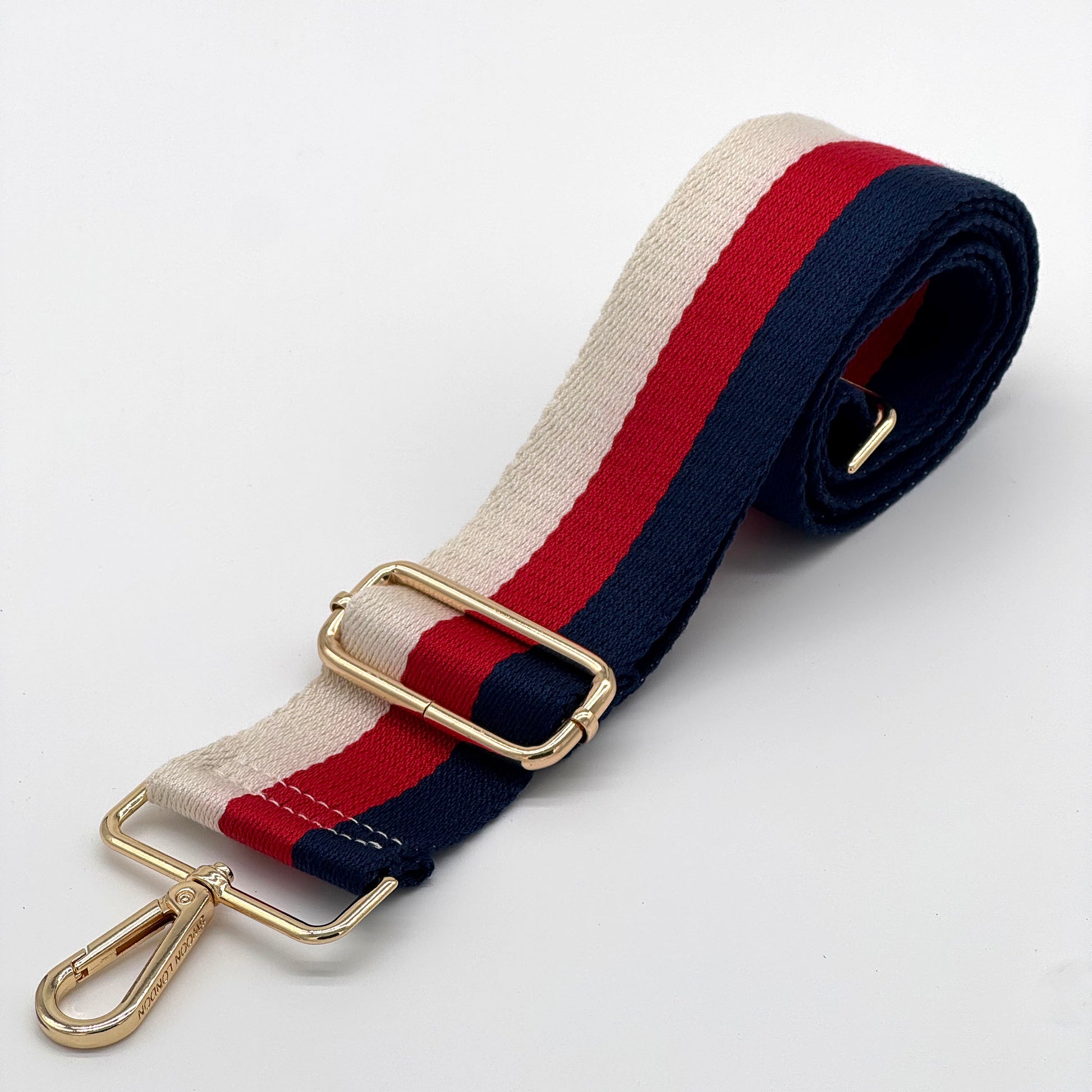 Red, White & Blue Stripe Bag Strap by Swoon London