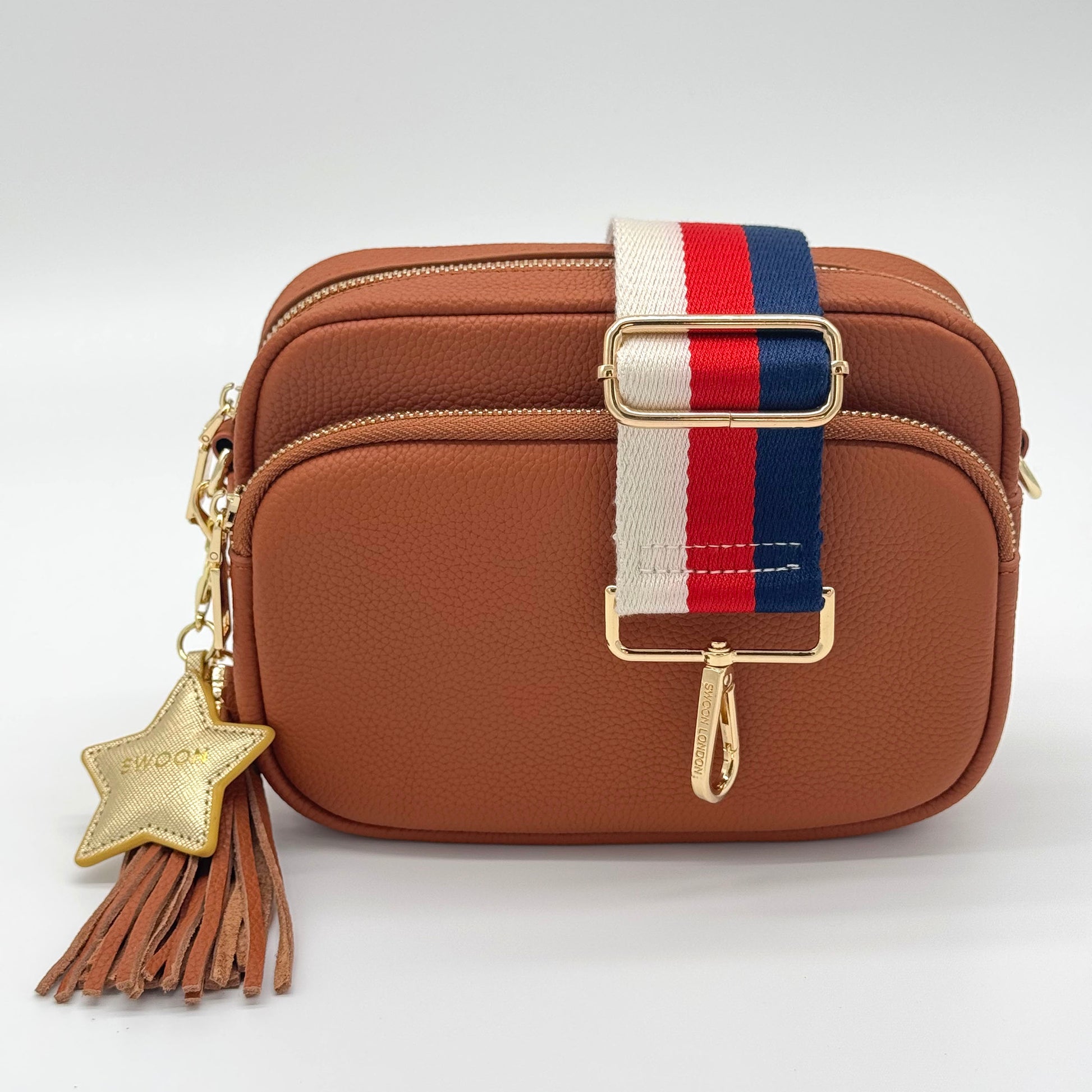 Red, White Blue Stripe Bag Strap Swoon London Swoon London