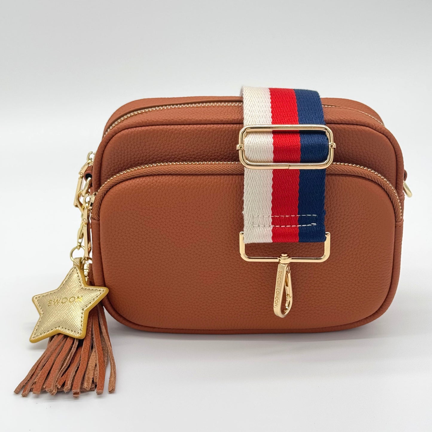 Red, White & Blue Stripe Bag Strap by Swoon London