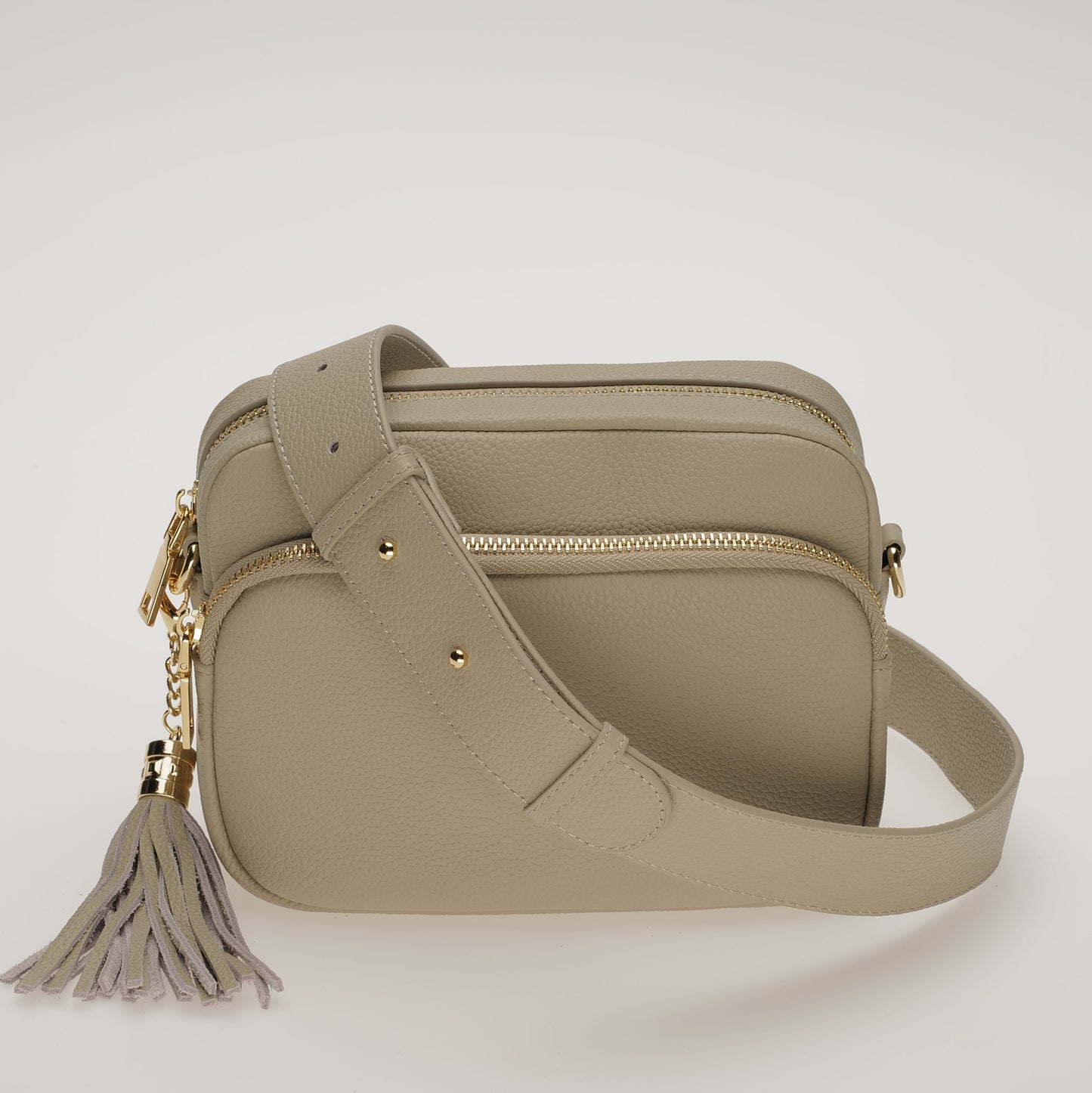 Calma Stone Downton Leather Crossbody Bag with Matching Strap