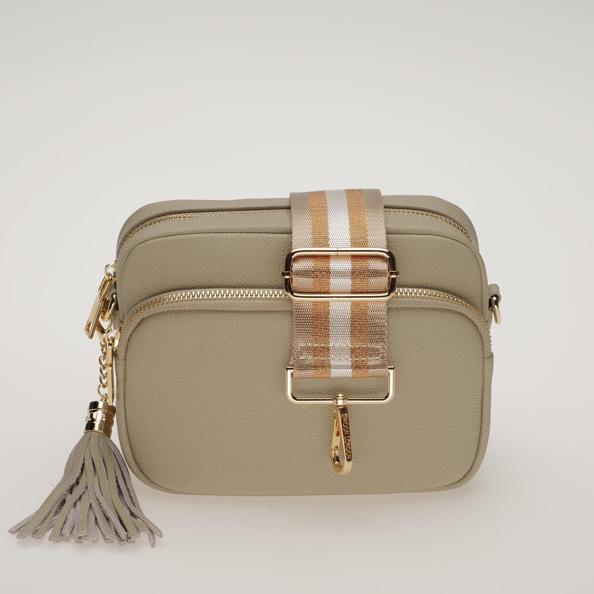 Stone & Gold Metallic Stripe Strap