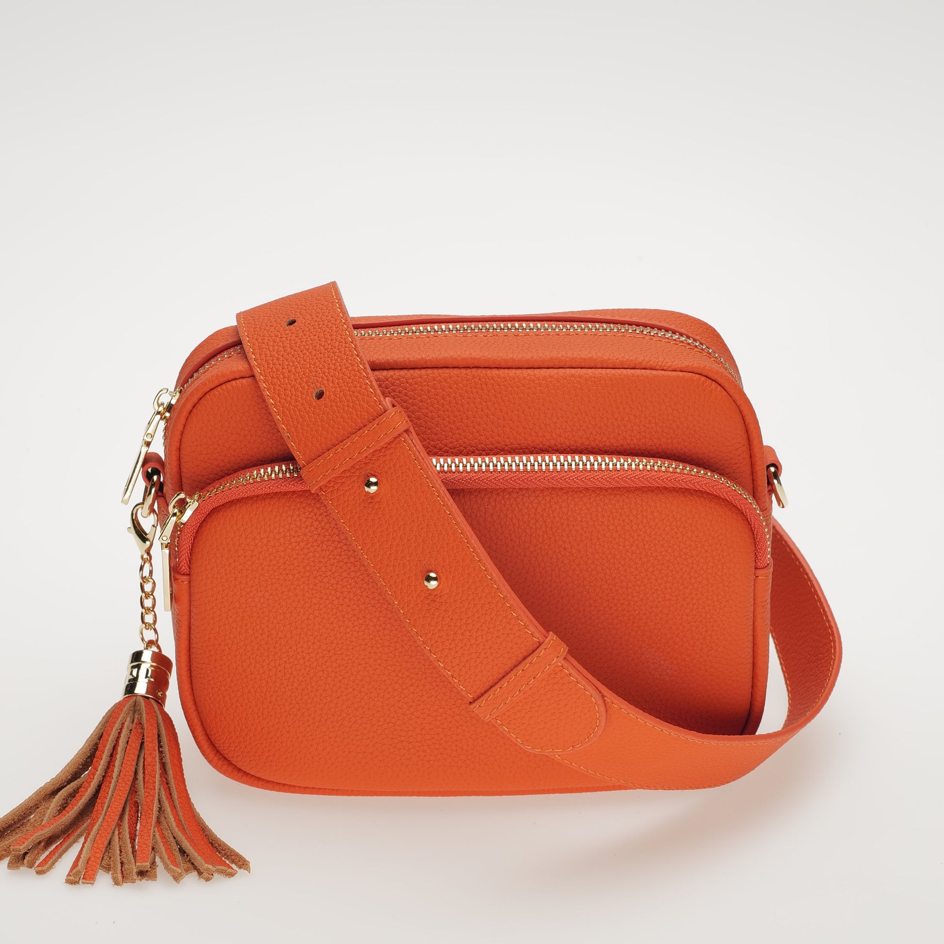 Sunset Orange Downton Leather Crossbody Bag